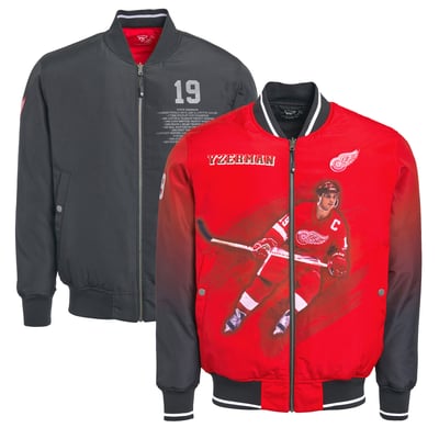 Steve Yzerman Detroit Red Wings FE Reversible Full-Zip Bomber Jacket - Red/Black